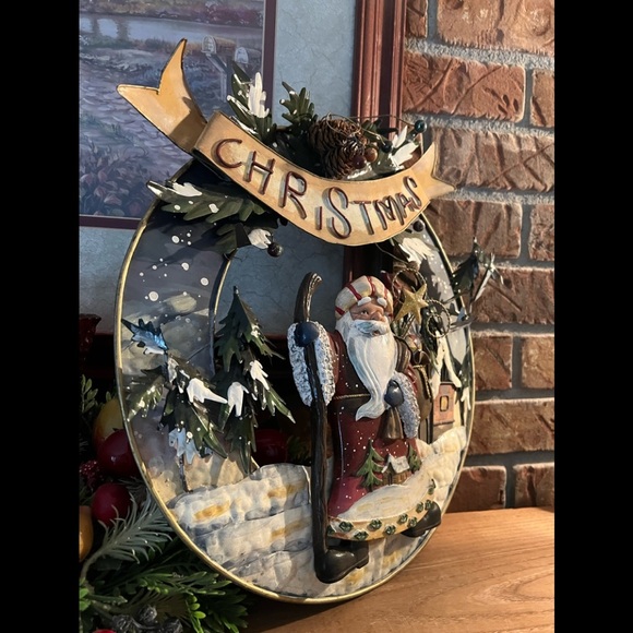 ❤️Rare Home Interiors Christmas Wonderland Santa Wreath Decor‼️FINAL SALE - Picture 5 of 8